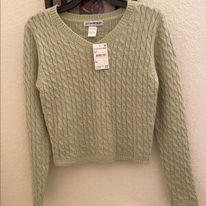 Cotton Emporium Green Cable Knit Sweater